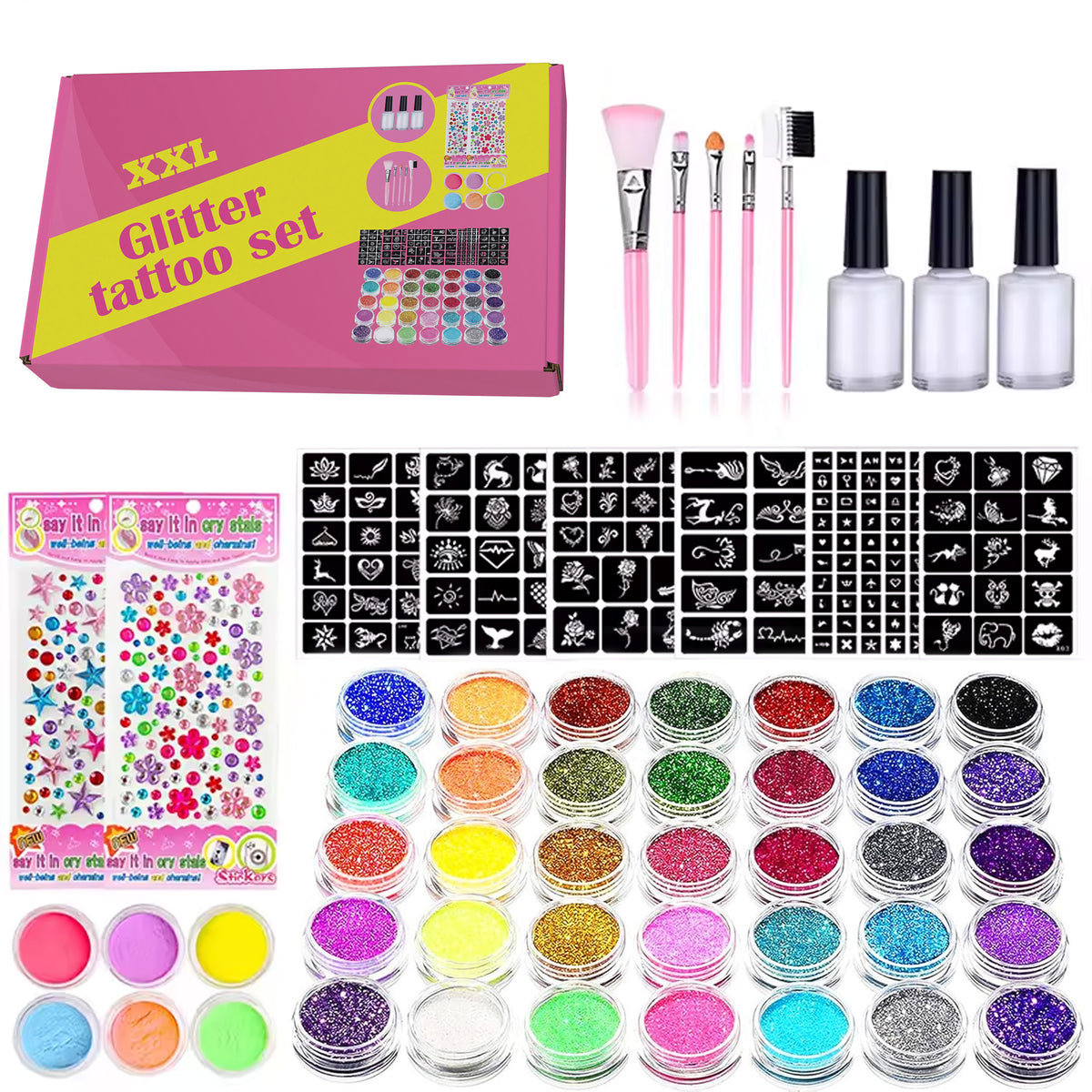 XXL Glitter Tattoo Set voor Kinderen