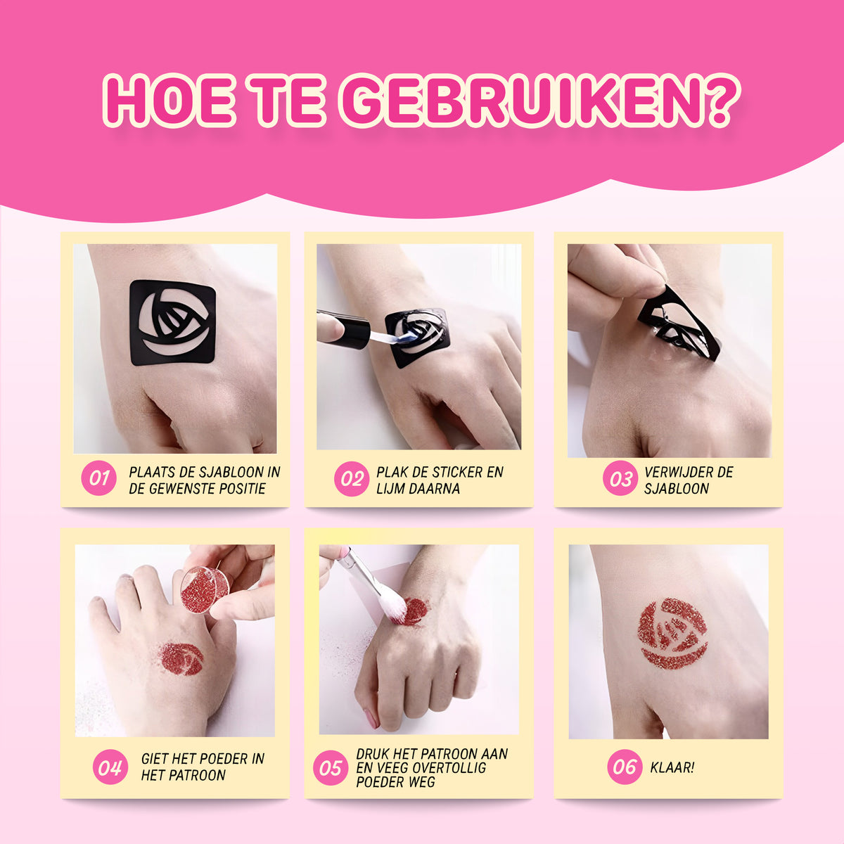 XXL Glitter Tattoo Set voor Kinderen